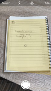 capture d'écran de la détection du document lors de la numérisation de Notes sur IOS