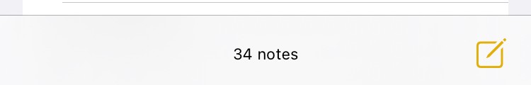 capture d'écran du nombre de notes sur l'application Notes sur IOS